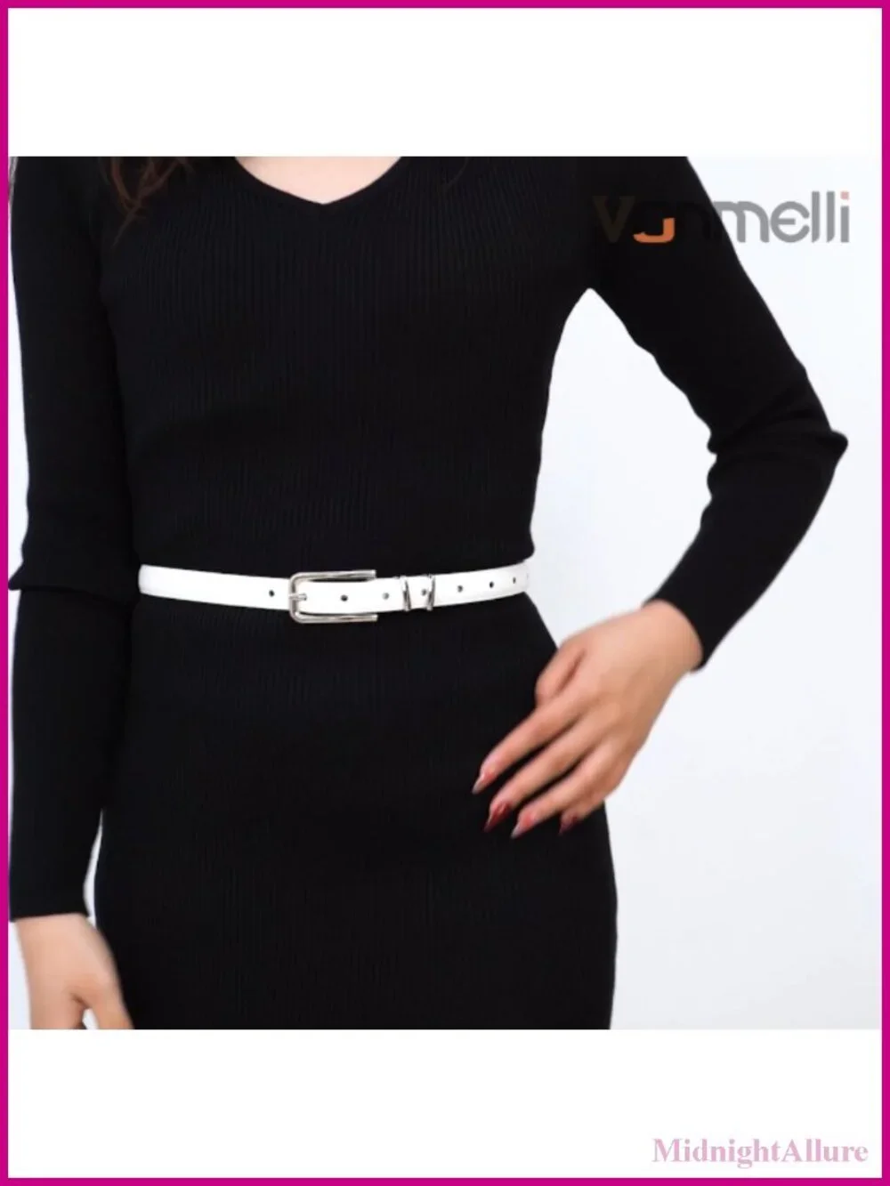 Skinny Faux Leather Belt Thin Waist Belt with Gold Buckle